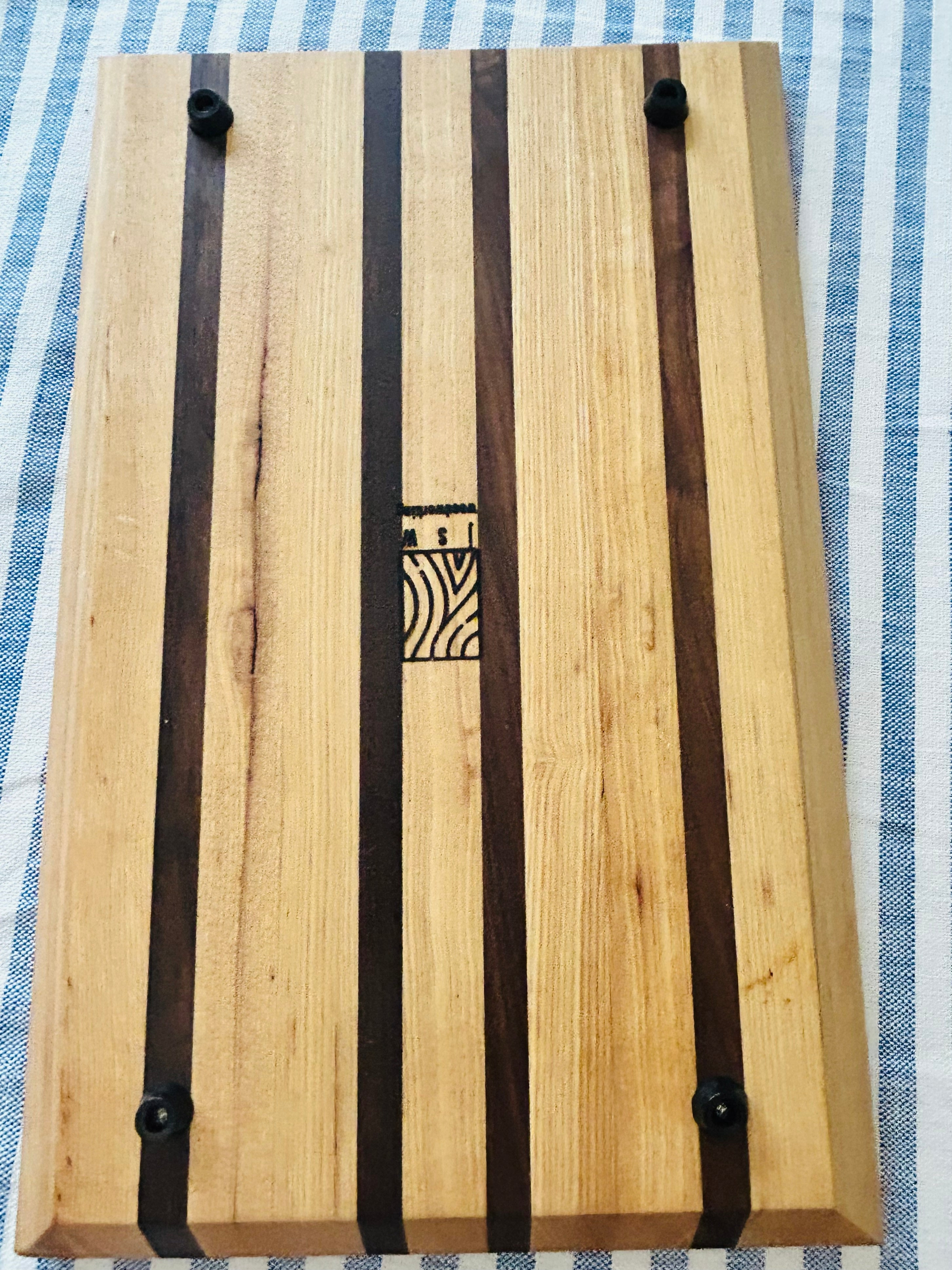 Quad Stripe Ash and Walnut Side Grain Cutting board